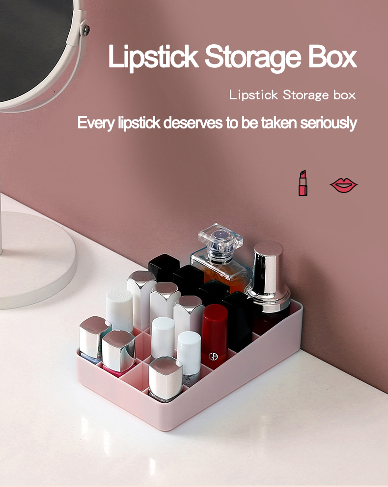 Decorative Desktop Cosmetic Makeup Organizer Box Brushes Lipgloss Stand Holder Display Plastic Nail Polish Lipstick Storage Box