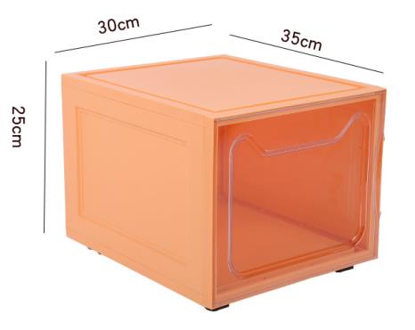 New Design Clear Shoe Box Plastic Storage Container for Toys Clothes Organizer Box Open Front Stackable Storage Box with Wheels