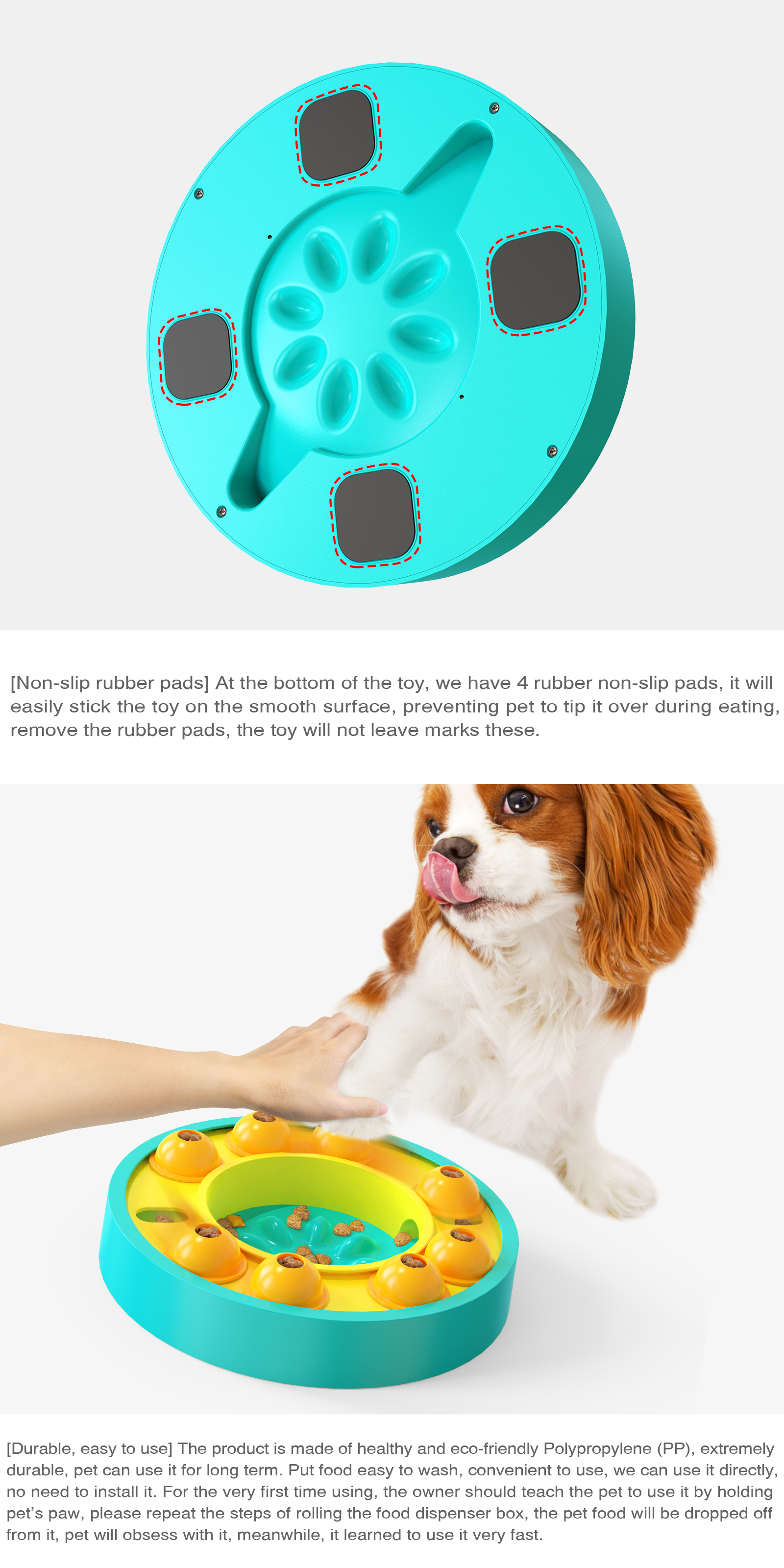 Wholesale Custom Dog Puzzle Toys Slow Feeder Bowl Eco-friendly Plastic Pet Dog Food Puzzle Toy