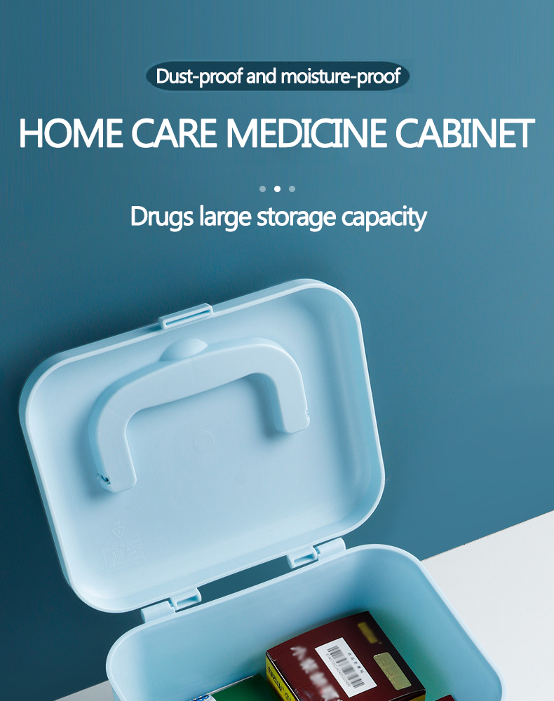 Large Capacity Lockable Emergency Box Medical Storage Bins Pill Organizer Box First Aid Kit Plastic Medical Box with Handle