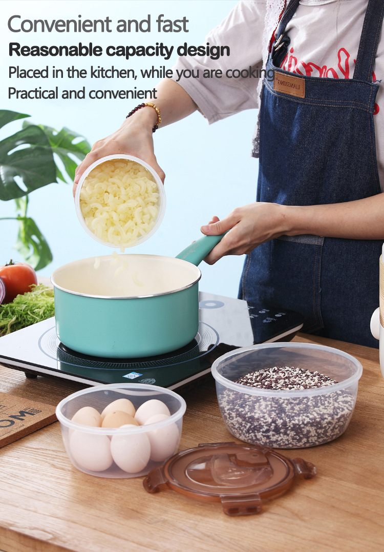 Factory Direct Airtight Food Storage Container Set Plastic Round Meal Prep Containers with Easy Snap Locking Lids Microwave Safe
