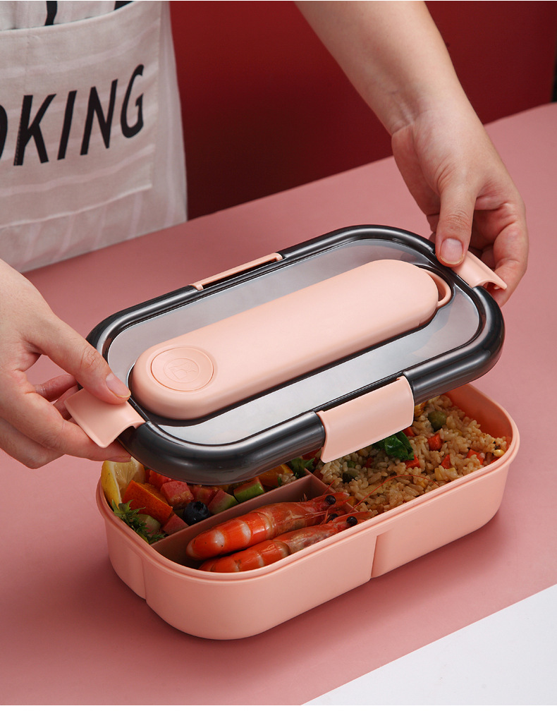Factory Supplying Stackable Food Storage Container with Compartment Travel Bento Box Plastic Leak-proof Lunch Box Kids Adults