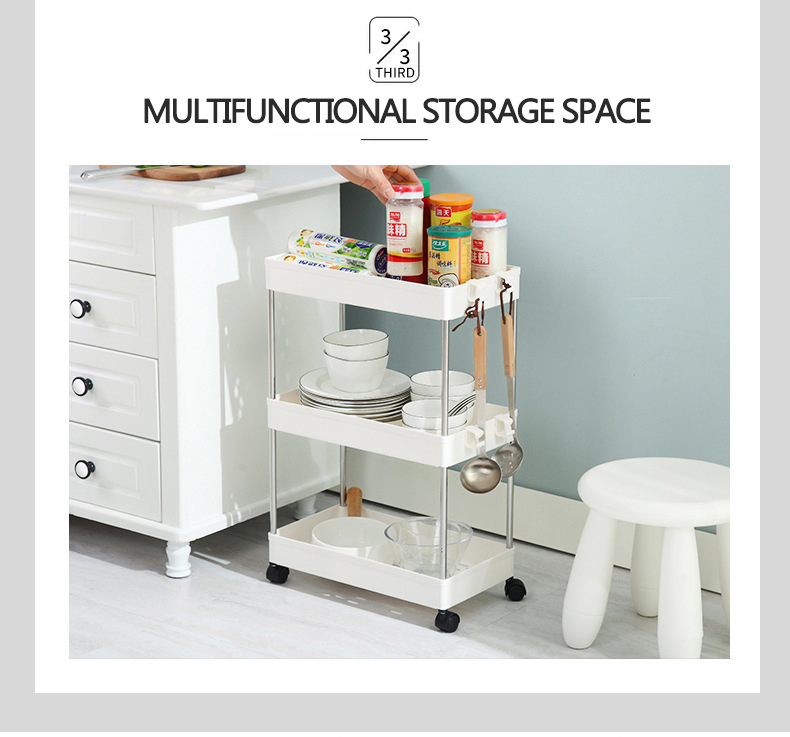 Multifunctional kitchen Shelf Organizer Rack Bathroom Narrow Slim Trolley With Wheel Multi-layer storage shelf rack On Wheels