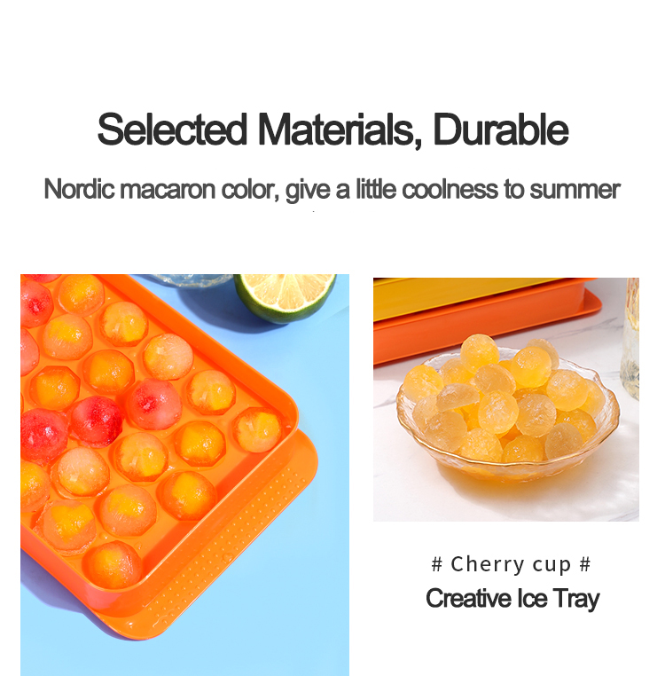 Home Restaurant Easy Release Round Ice Sphere Maker Plastic Stackable Ice Cube Mold Silicone Ice Cube Tray With Lid for Whiskey
