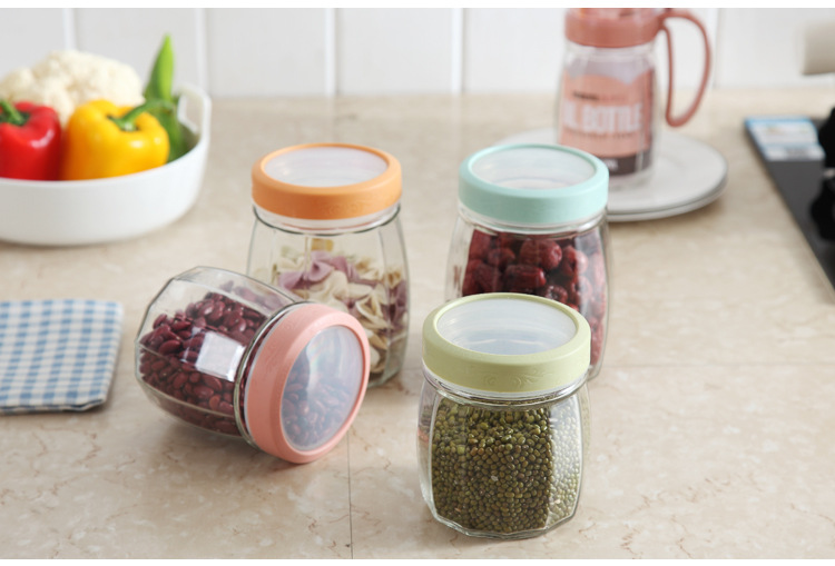 Wholesale Pantry Organiser Clear Spice Jars Cereal Storage Containers Dry Food Storage Jars Airtight Glass Kitchen Canisters