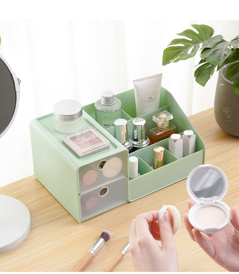 Household Office Desk Organizer Drawer Jewelry Nail Polish Display Box Plastic Cosmetic Makeup Storage Organizer Box with Drawer