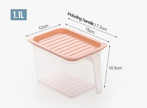 Hot Sale Kitchen Stackable Dry Food Cereal Storage Jar Plastic Meal Prep Container Fridge Refrigerator Organizer Bin with Handle