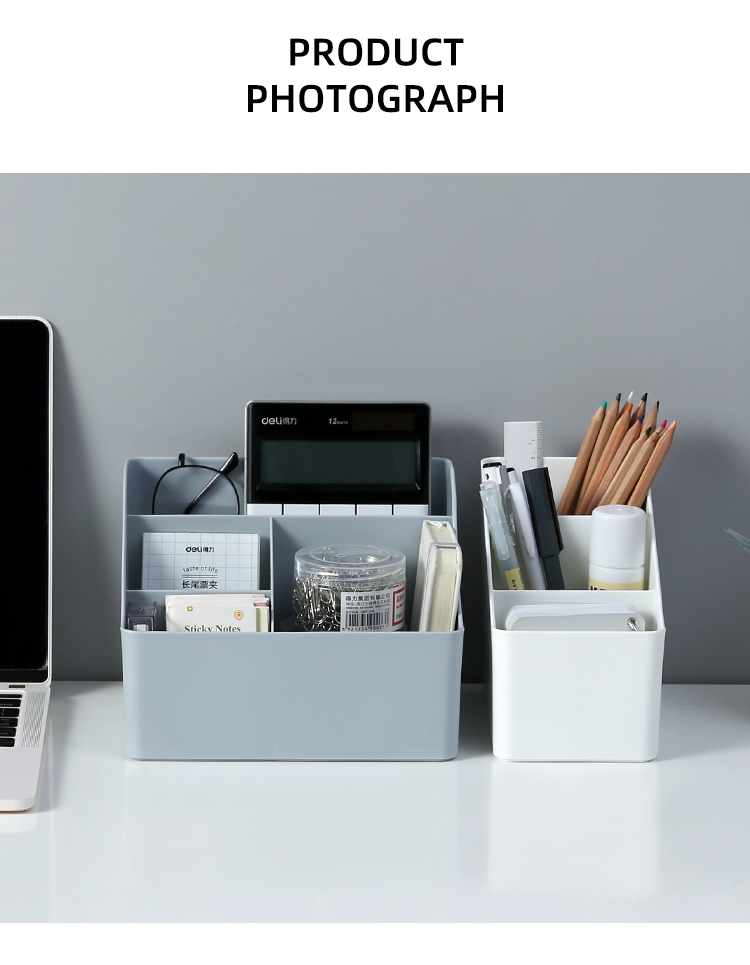 New Arrival Office Supplies Organizer with Compartment Desktop Organizer Box Plastic Makeup Cosmetic Organizer Storage Box