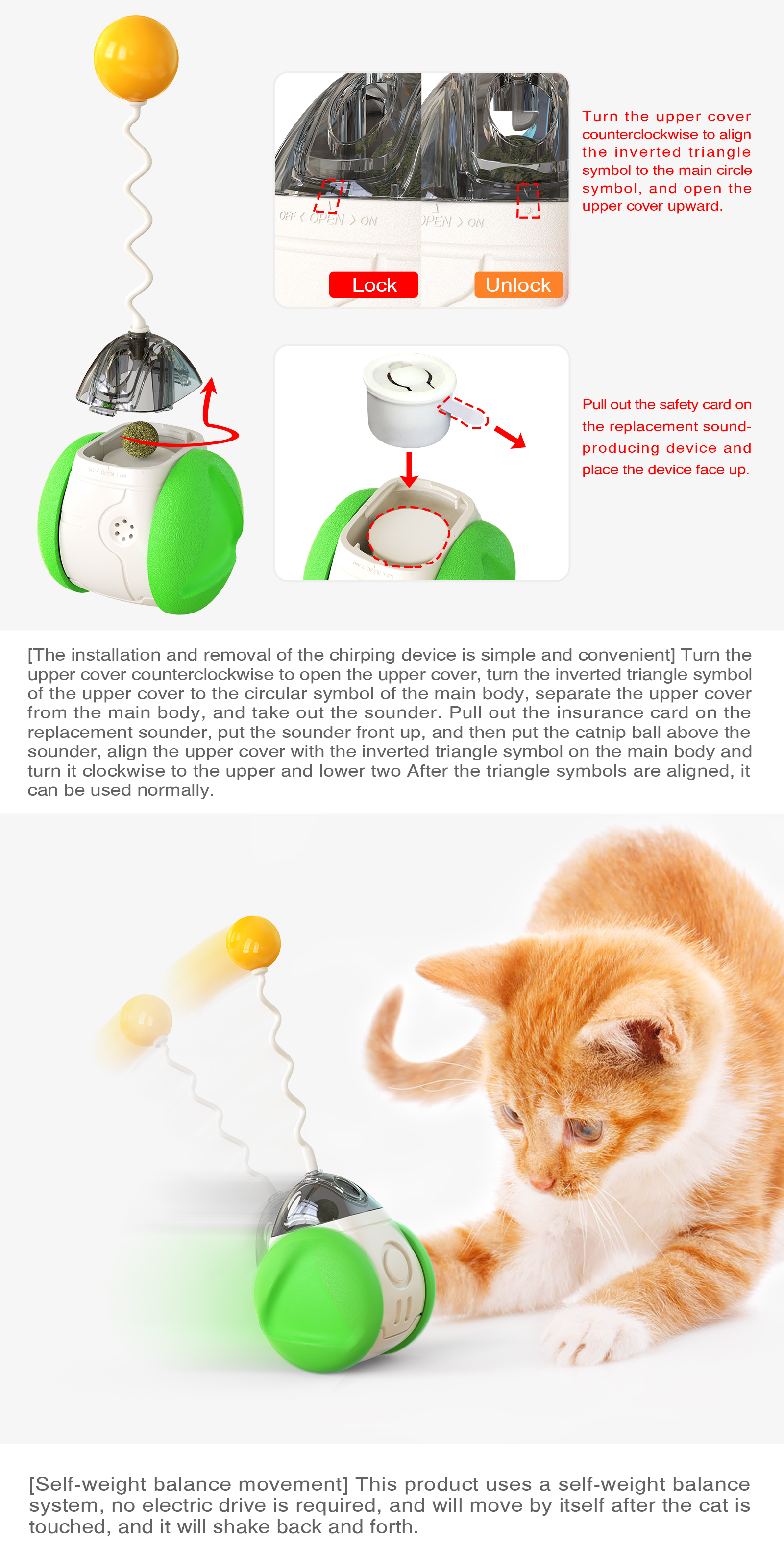 Pet Supplies Factory Wholesale Company New Explosive Amazon Sound Tumbler Cat Toy Ball Funny Cat Stick