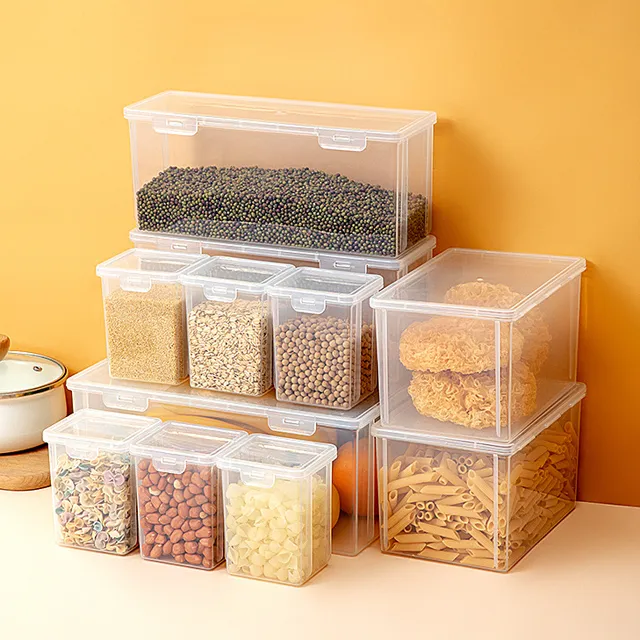 Comprar PDTO Contenedores herméticos de almacenamiento de alimentos con  tapas Cajas apilables para ahorrar espacio en alimentos secos