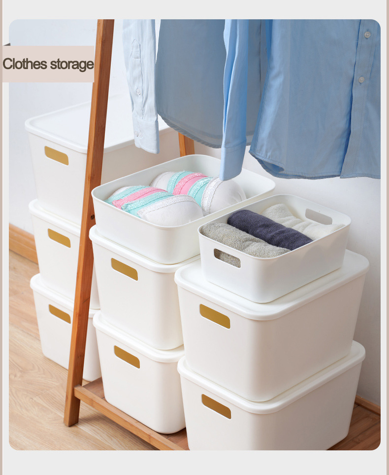 Home Toy Snack Storage Container Closet Underwear Clothes Storage Organizer Stackable Plastic Wardrobe Storage Boxes with Lids