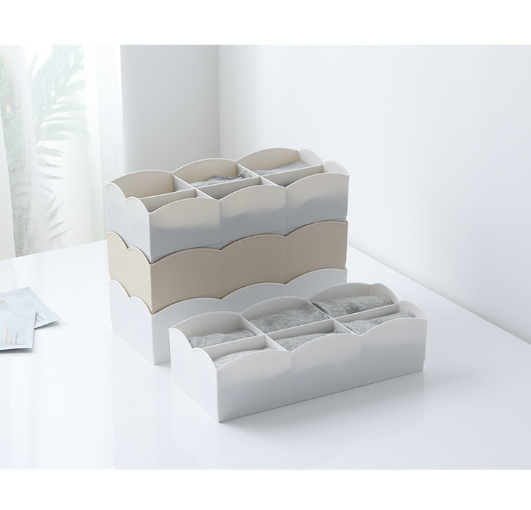 Household Closet Organizers Boxes Ties Underwear Organizer Drawer Divider Stackable Plastic Socks Storage Box with Compartment