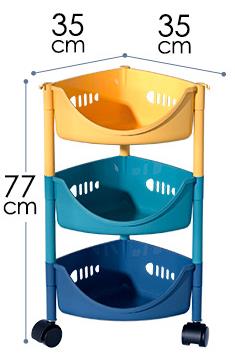Colorful Movable Bathroom Corner Shelf Kitchen Fruit Vegetable Storage Rack Plastic Rolling Cart Kids Toy Organizer with Wheels