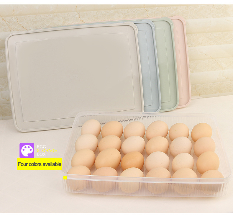 Home Camping Egg Storage Rack with Lid Pantry Egg Organizer Box Stackable Plastic Transparent Fridge Egg Holder for Refrigerator