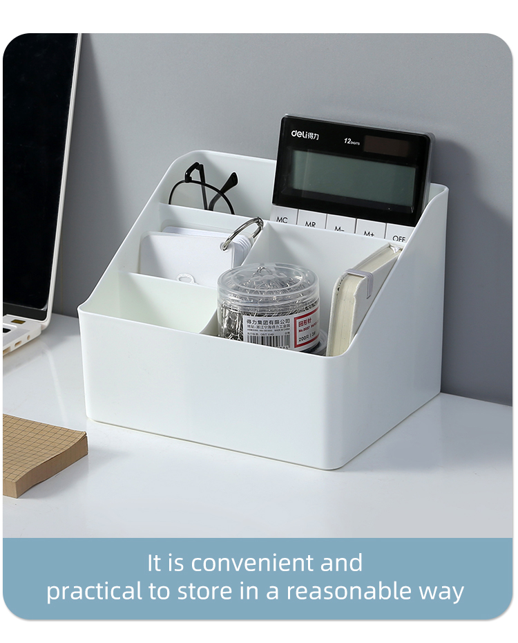 New Arrival Office Supplies Organizer with Compartment Desktop Organizer Box Plastic Makeup Cosmetic Organizer Storage Box
