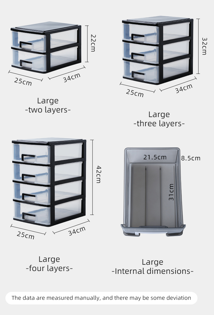 Best Selling Desktop Storage Box Multi-layer Mini Desktop Drawers Storage Small Plastic Office Storage Drawers Transparent