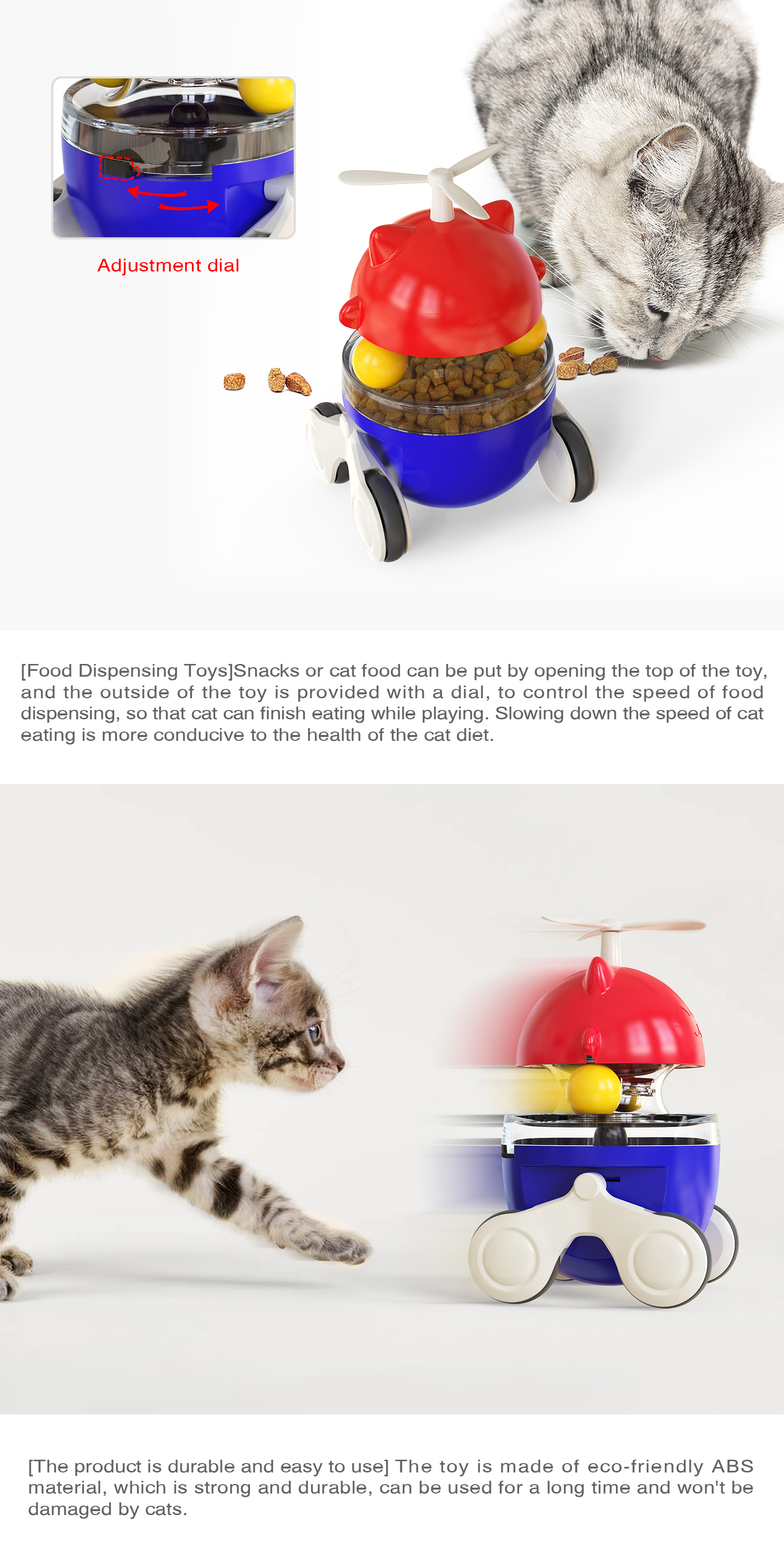 Cat Self Play Tumbler Leaking Ball Feeder Funny Cat Toy Spilled Food Ball Toy
