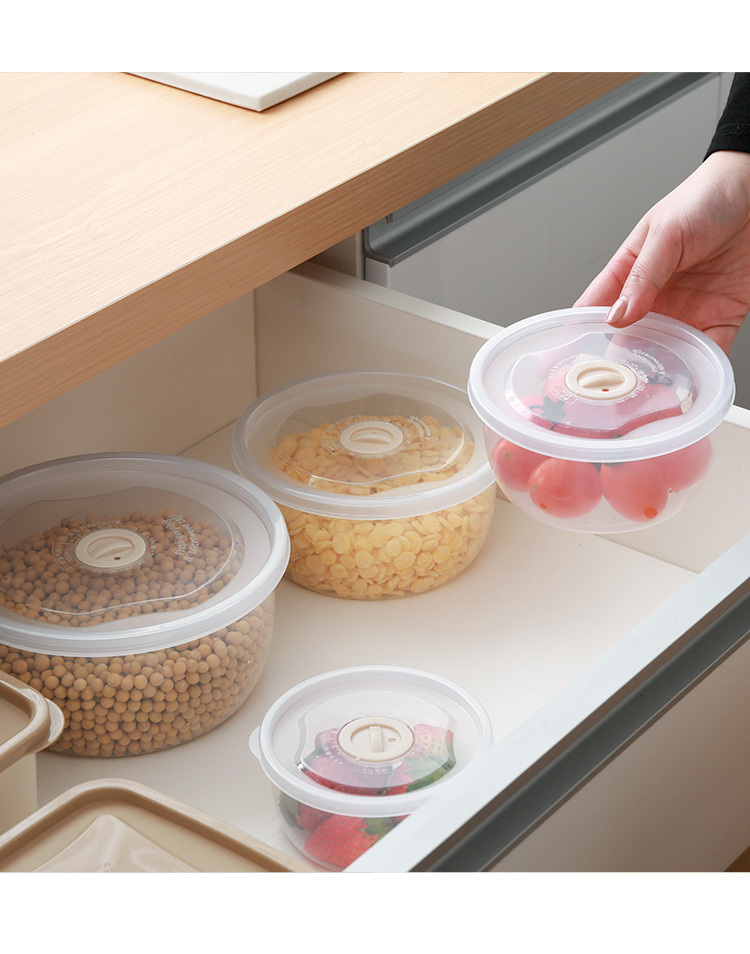 Kitchen Use Round/Rectangle Airtight Food Storage Container Set Reusable Fridge Organizer Plastic Meal Prep Containers with Lids