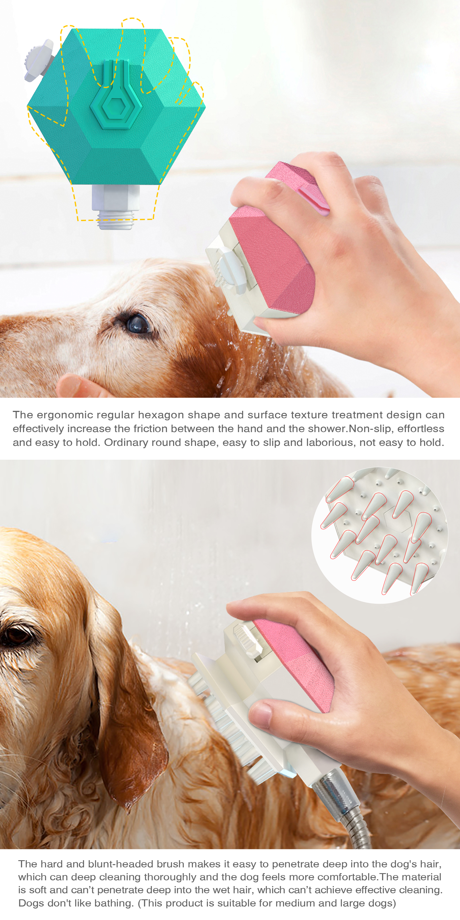 Eco Friendly Material Easy Holding Shower Bathing Tool Brush Tubs Pool Pet Toys For Medium And Large Dogs