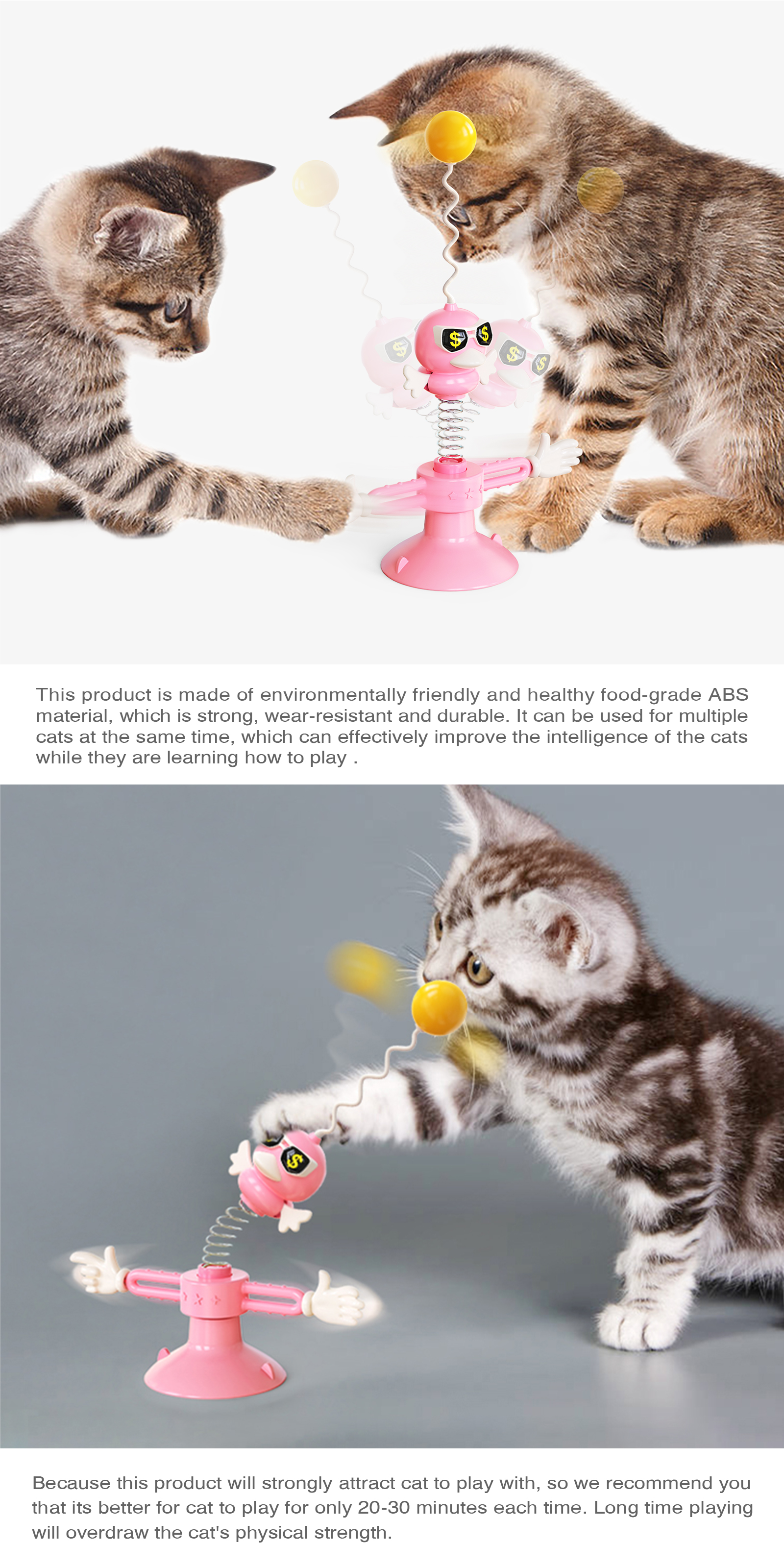 Cat Interact Toy Spring Bird Turntable Kitten Interactive Toy Indoor Ball Pet Toy