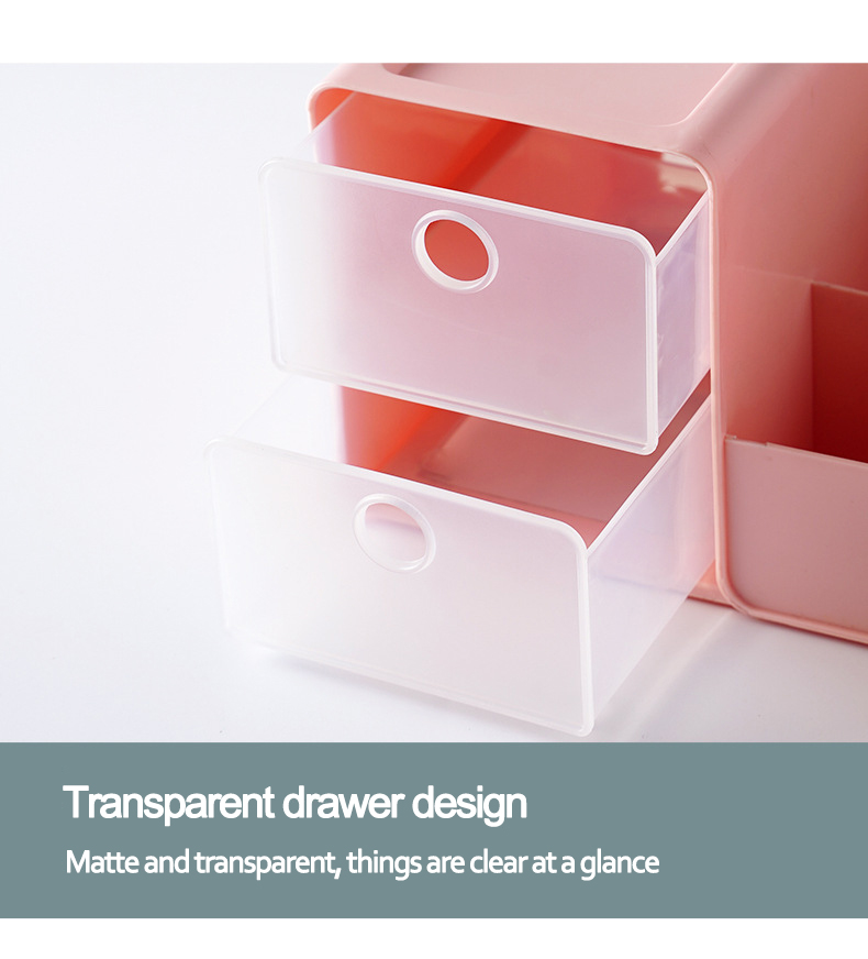 Household Office Desk Organizer Drawer Jewelry Nail Polish Display Box Plastic Cosmetic Makeup Storage Organizer Box with Drawer
