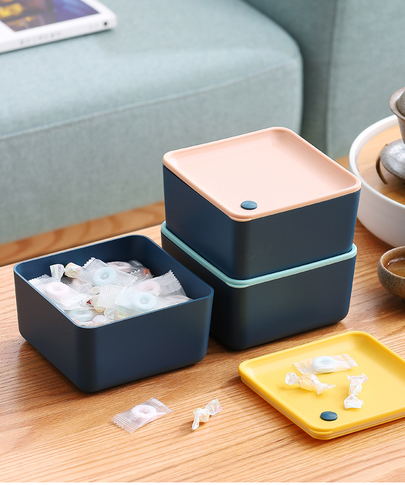Multi-function Airtight Food Container Desktop Organizer Box Kitchen Living Room Storage Containers Plastic Storage Box with Lid