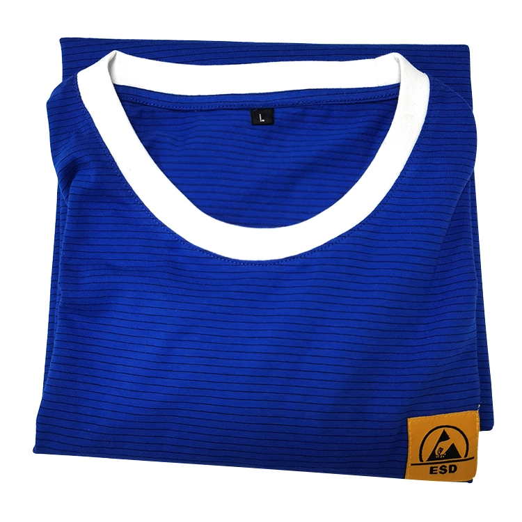ALLESD - Merveilleuse Qualité Personnaliser Logo 5mm Stripe Bleu Couleur  Antipoussière ESD Antistatique Vêtements pour Salle Blanche