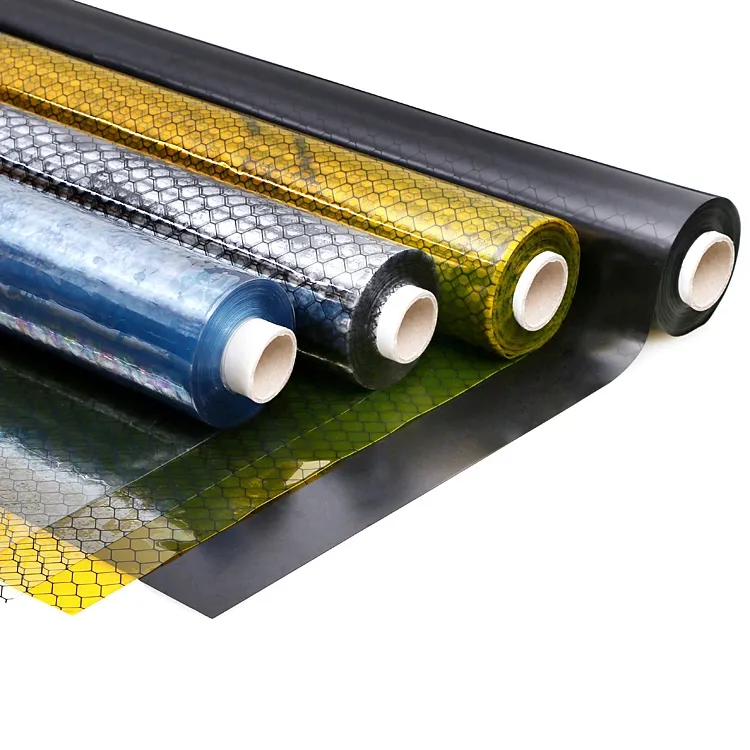 Rouleau de tissu PVC transparent ultra-transparent, grille en
