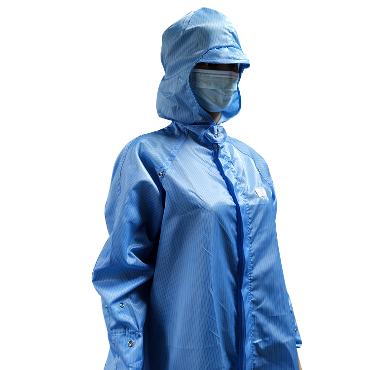 ALLESD - Breathable Polyester Blue 5mm Stripe Lab Coat ESD