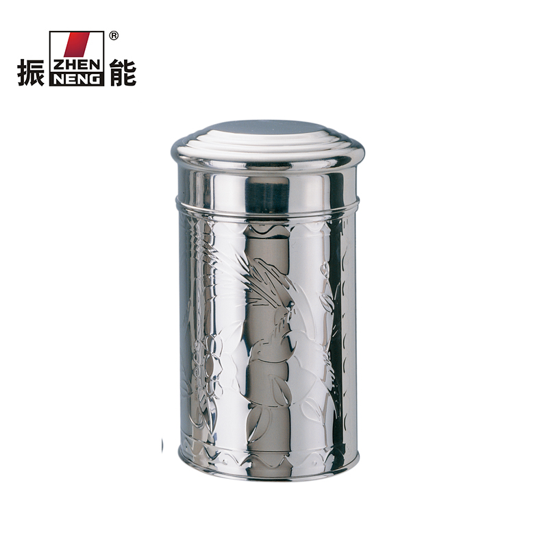  Quality 250g tea container middle size cylinder straight type stainless steel tea tins wholesale Manufacturer | ZHENNENG 