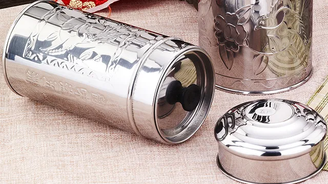 best 400g straight cylinder type stainless steel tea coffee sugar with classical pattern middle size company - ZHENNENG