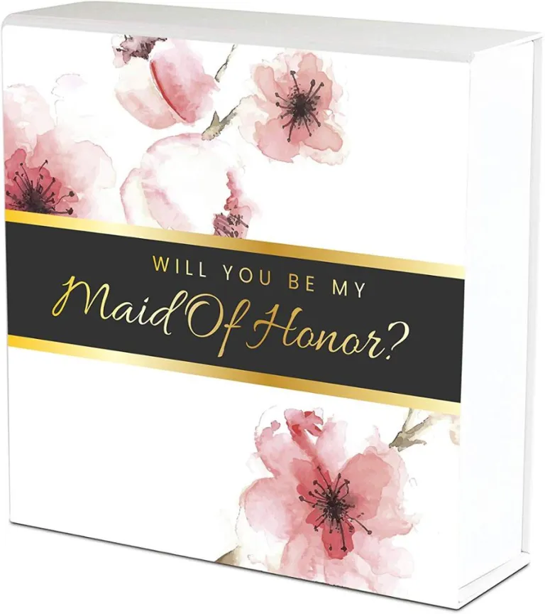 Caja de regalo personalizada de propuesta de dama de honor de oro rosa,  caja de dama