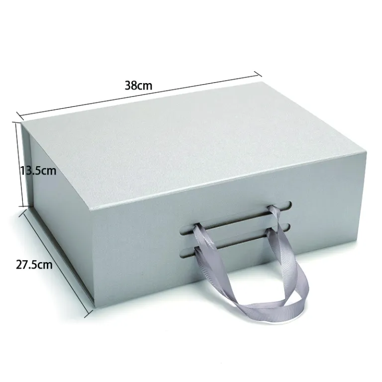 Boîte Aimantée Haute En Carton Luxe Noir 40 X 30 X 15 Cm - Coffret
