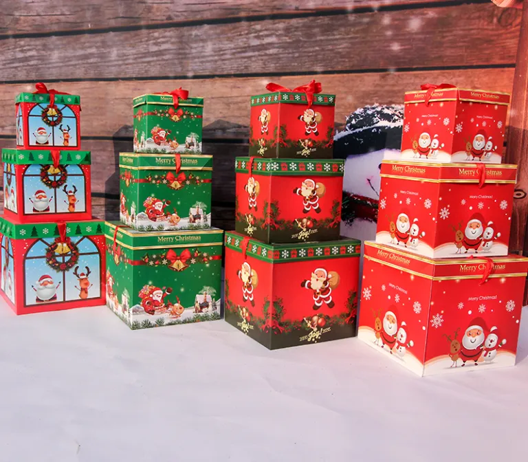 Care Pack - Boîte-cadeau de Noël à couverture rigide en carton-cadeau de  haute qualité avec