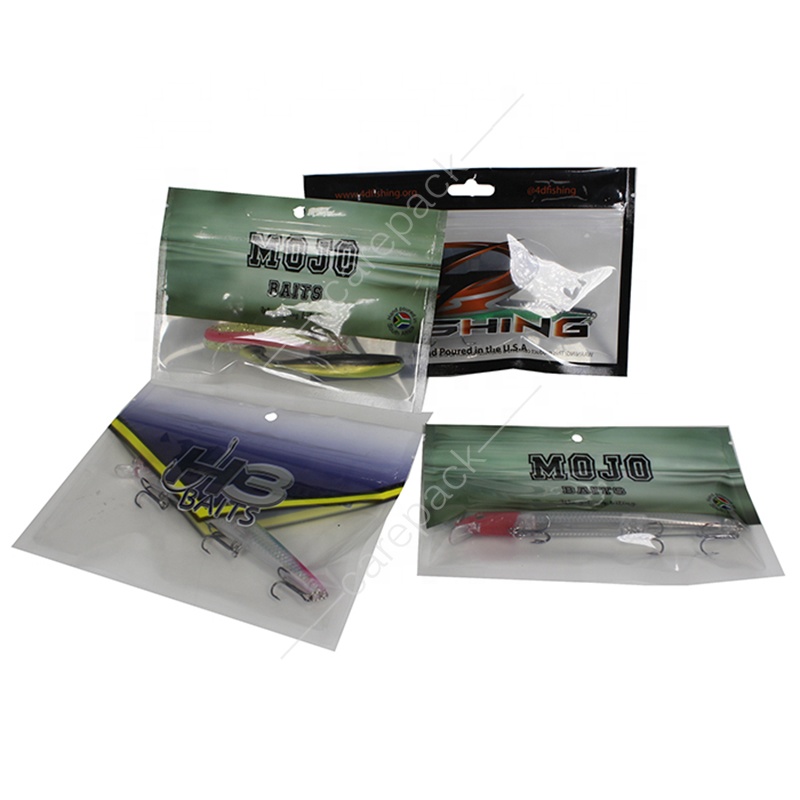 Care Pack Digital Printing Transparent Bag Fishing Bait Soft Bait Bag Foil Sachet Zip Sachet Packaging Print With Clear Window Fishing Lure Packaging