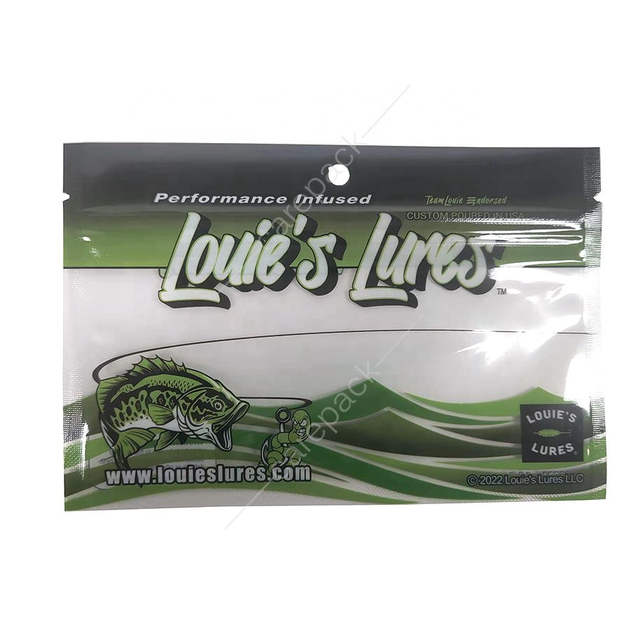 Wholesale customized soft plastic bait bags for fishing worm For