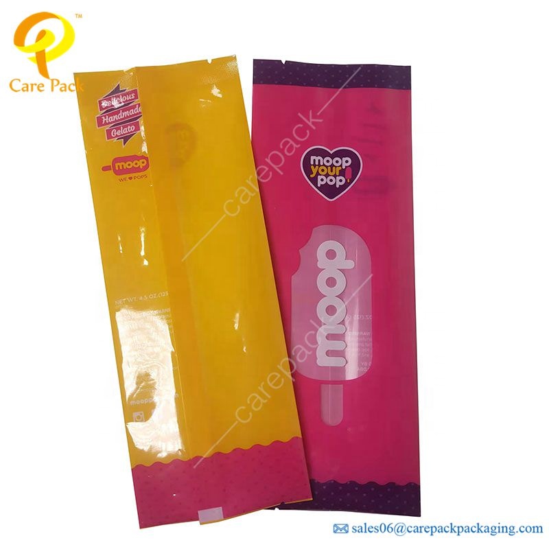 Care Pack Eco Friendly Custom Printed Mylar Bags Ice Cream Emballage Sachets Ice Pop Packaging Bag Bolsas Embalaje Ice Pop Verpackung