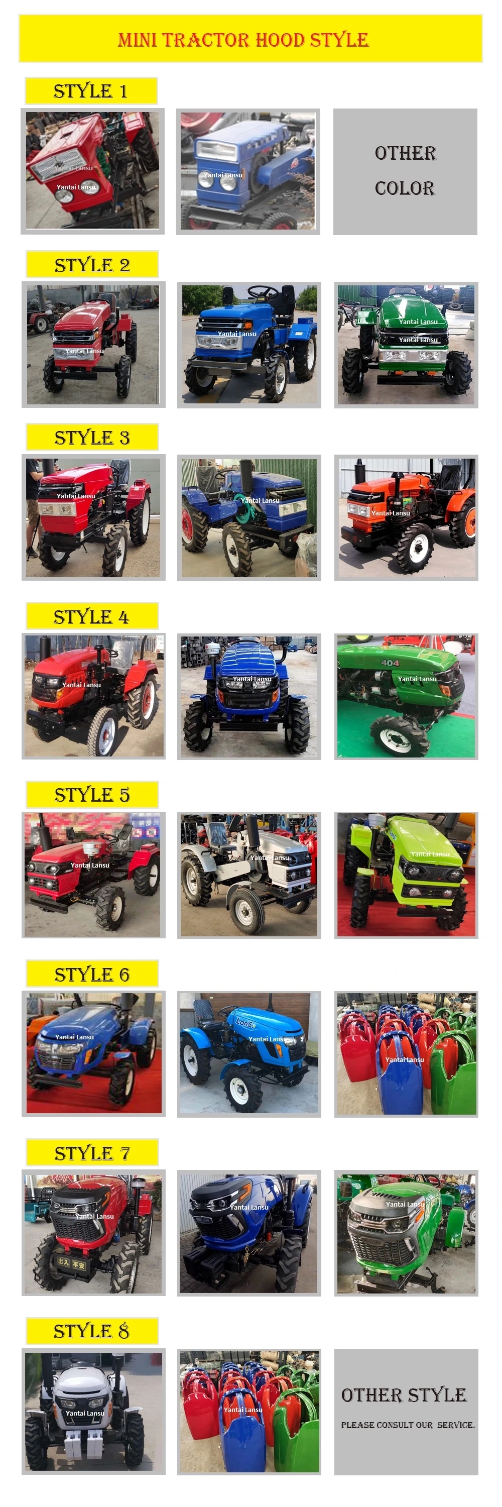 4 Wheel Tractor Farm Tractors with Attachments for Agriculture