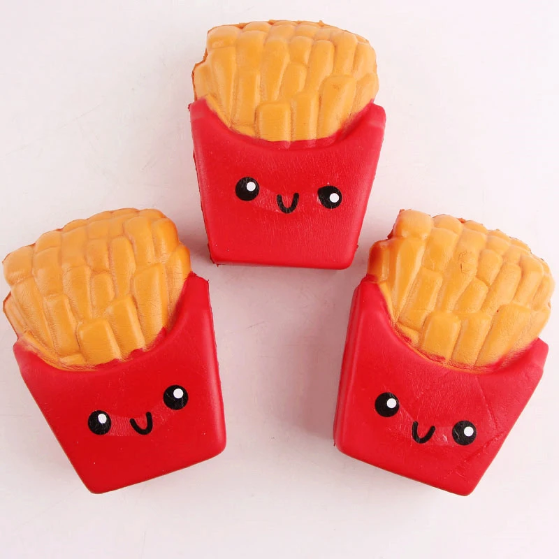 Manufacturers Selling New Slow Rebound Toy French Fries Smiley Face Toy Simulation Food Soft Decompression Vent Toy