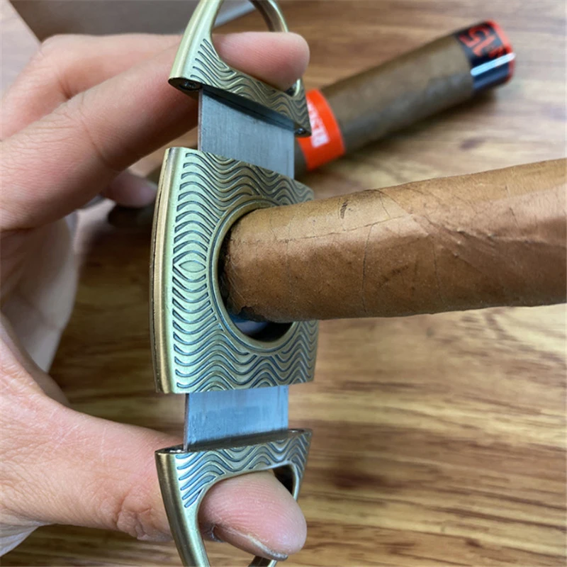 Water Ripple Stainless Steel Cigar Cutter
