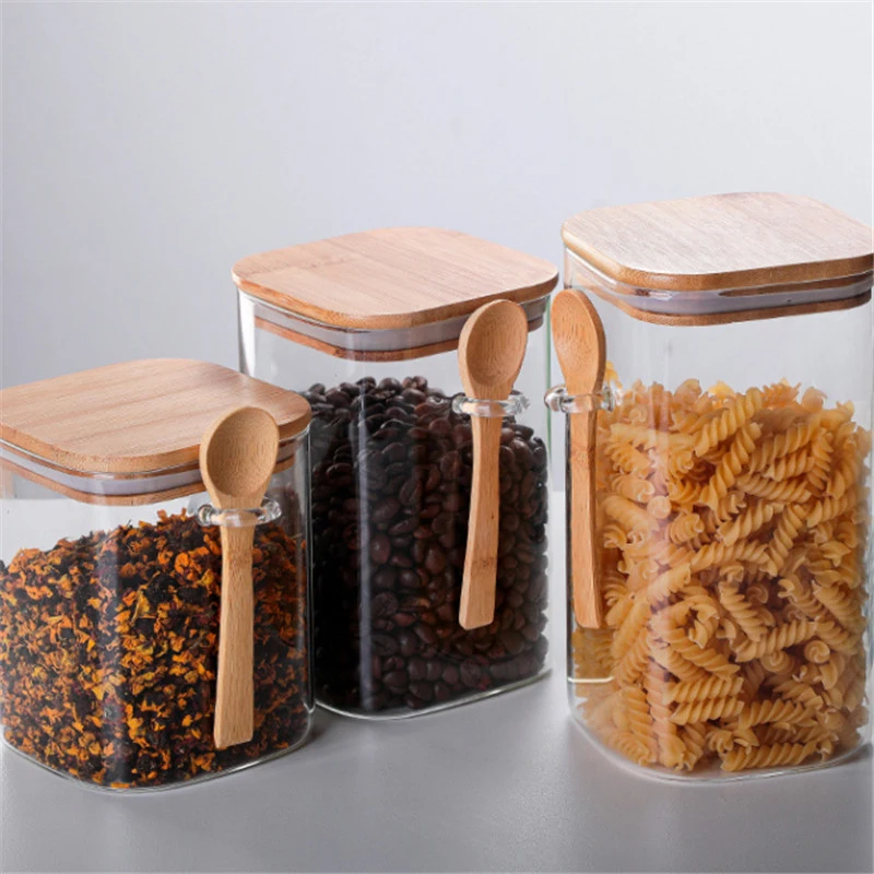 Square Glass Sealed Food Storage Jar