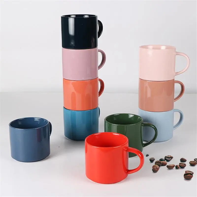 Color Glaze Ceramic Mug Mug Creative Customizable Logo Advertising Mug 430ml Large Capacity