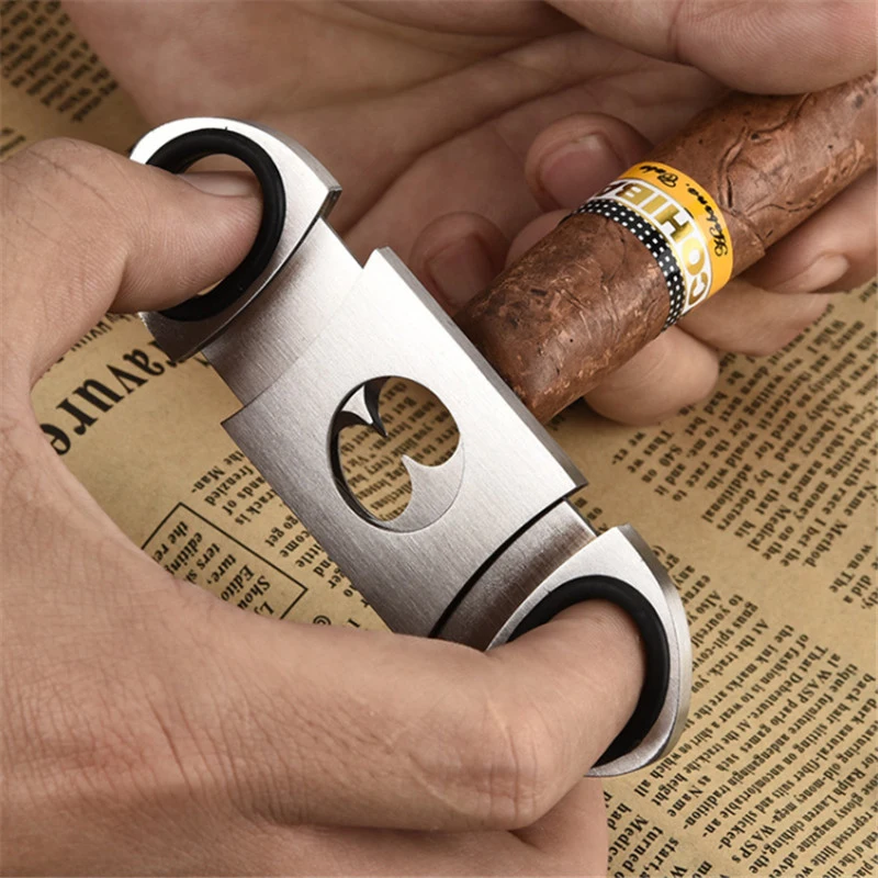 Factory Direct Stainless Steel Double-Edged Cigar Cutter
