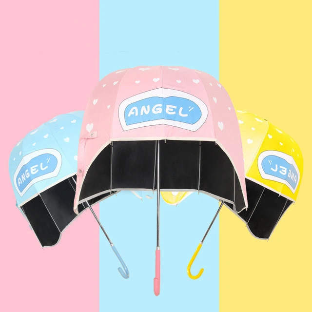 Creative Cartoon Super Cute Sunny Umbrella Novel Helmet Hat Umbrella Anti-Ultraviolet Children Umbrella Sun Umbrella Customization
