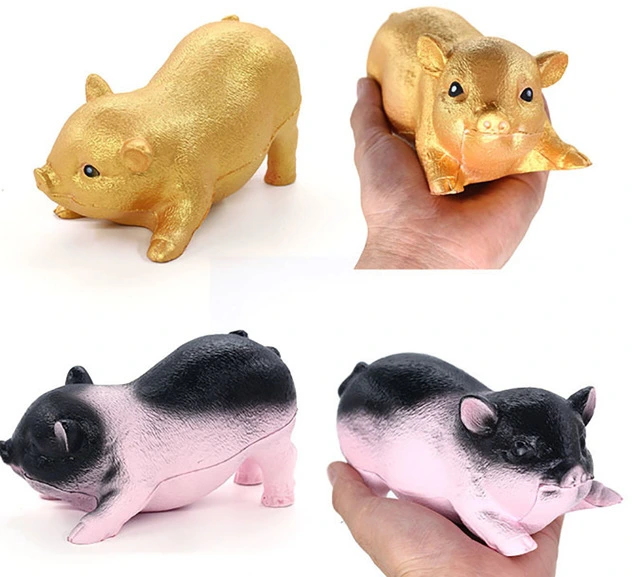 Customized New Product PU Simulation Small Golden Pig Doll, Slow Rebound Toy, Vent Decompression Toy Wholesale