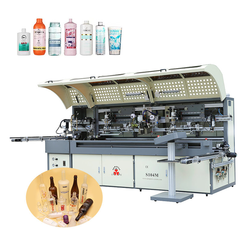 APM PRINT Automatic all servo multiple color glass wine perfume bottle silk printing machine plastic cosmetic bottle tube screen printer m kini pale pale