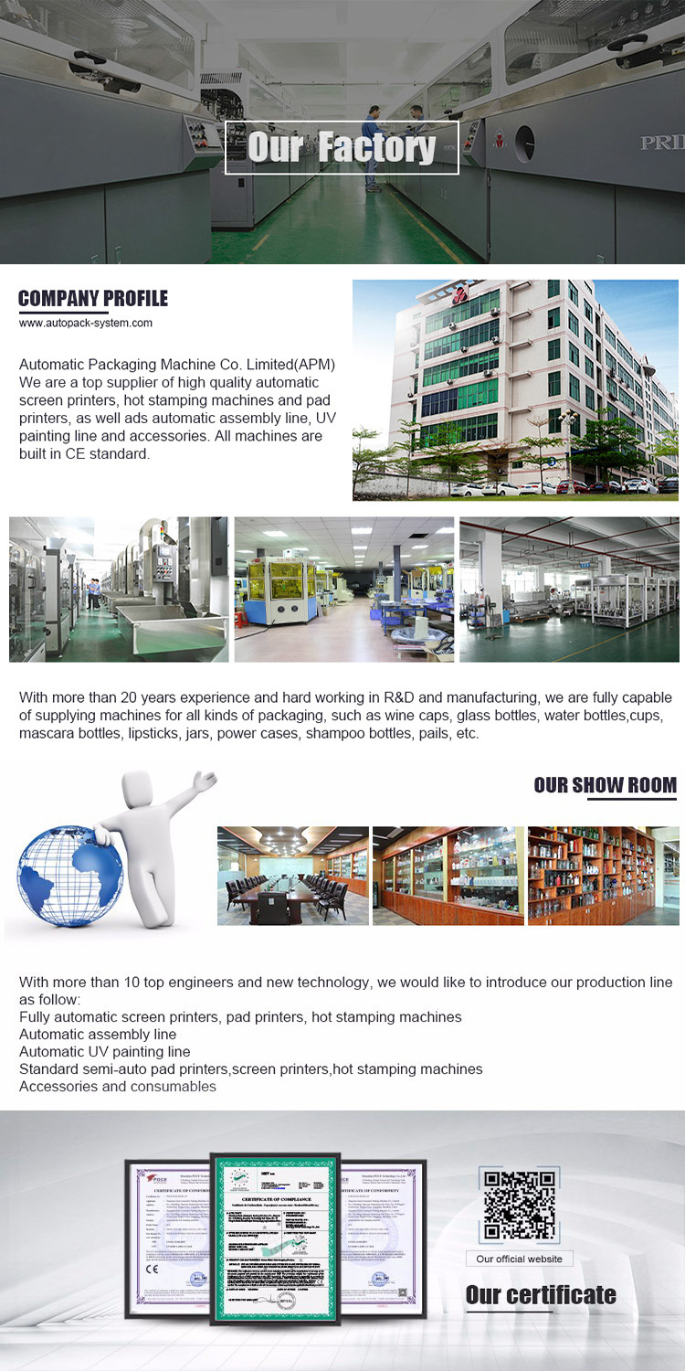 SS106 automatic servo three color screen printing and one color hot stamping machine for bottle
