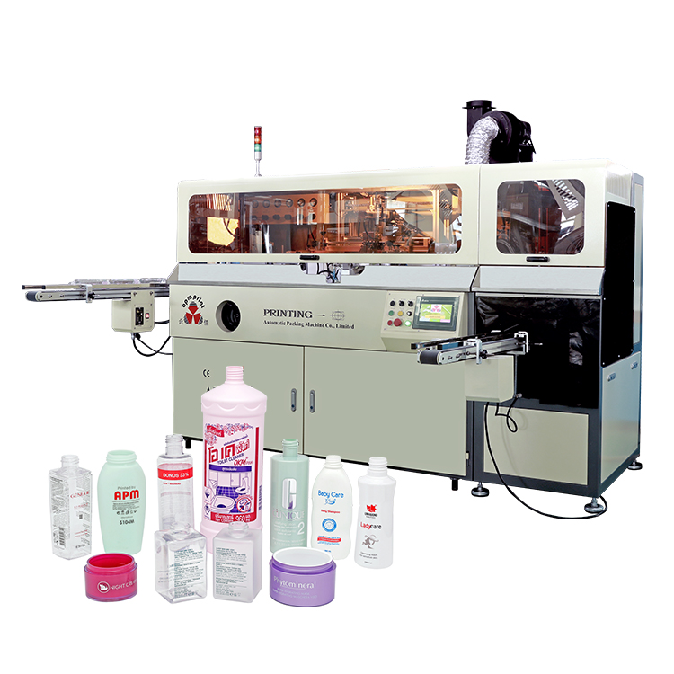 APM PRINT S102 High Quality nwere gw gw ire k akpaaka yana sistem ihicha UV 1 8 Agba Akpaaka Bottle Screen Printing Machine n elu