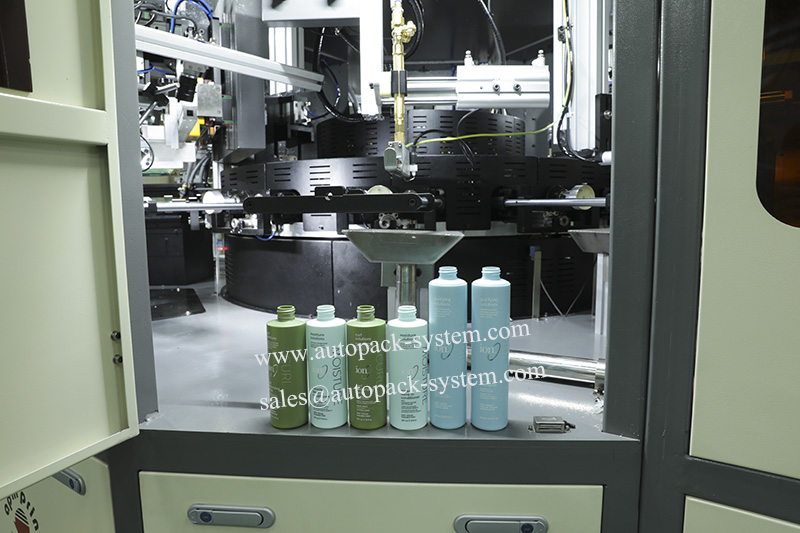 SS106 automatic servo three color screen printing and one color hot stamping machine for bottle