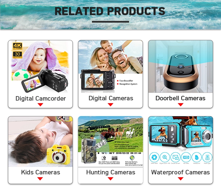 48MP 2.7K Double Screens Waterproof Digital Video Camera With 2.7 inch +1.8 inch Screens